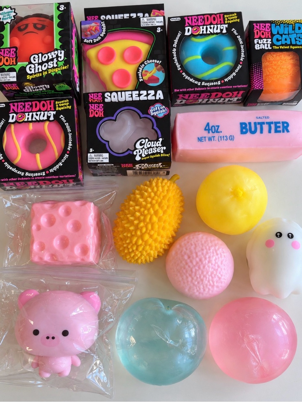 Schylling NeeDoh Squeezza Assorted Squishy Toy Bundle NWT